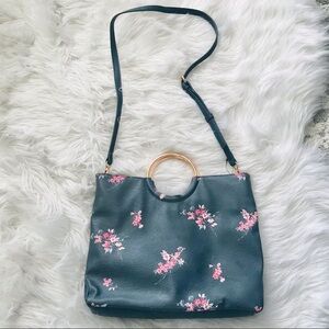 LC Lauren Conrad Ring Convertible Floral Crossbody Bag (Navy Blue)